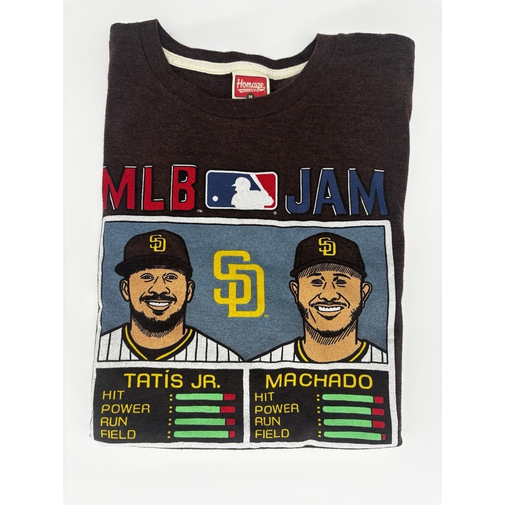 Homage MLB San Diego Padres Tatis Jr. Machado Brown Men's Shirt Size M